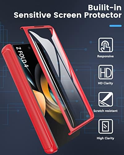 Viaotaily Pénztárca tok Galaxy Z Fold 4 a Kártya Birtokosa & Screen Protector & Kitámasztó, Beépített Dia Kamera lencsevédő