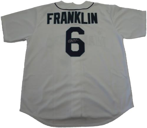 Nick Franklin Dedikált Seattle Mariners Fehér Jersey W/BIZONYÍTÉKA, Kép Nick Aláírása Nekünk, Seattle Mariners, Felső Kilátás,