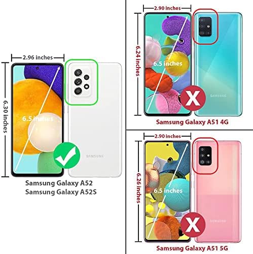 TJS Kompatibilis a Samsung Galaxy A52 5G az Esetben Galaxy A52 4G Esetben Galaxy A52S Esetében, Edzett Üveg kijelző Védő
