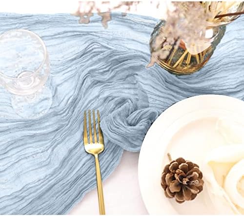 BTF HAZA Cheesecloth asztali Futó, 10ft Cheesecloth Táblázat Ruhával az Esküvő( Poros Kék)