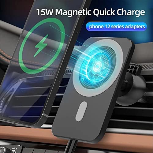 Pishon-Rio Smart Vezeték nélküli Mágneses Autó Szellőző Töltő Kompatibilis Apple iPhone | A 15W Gyors Töltő mindössze 2-3
