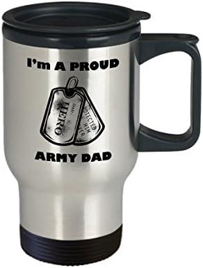 Büszke Hadsereg Apa Utazási Bögre, én vagyok A Büszke Sereg Apa Hős Apák Napi Ajándék Ötletek, Rozsdamentes Acél Bögre Kávé