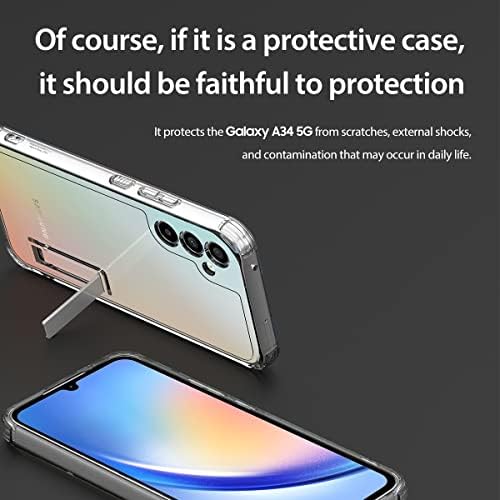 araree FLEXIELD-S Célja a Samsung Galaxy V34 5G az Esetben, Kitámasztó, Anti-Sárgás TPU Védelem Cover Kompatibilis a Samsung