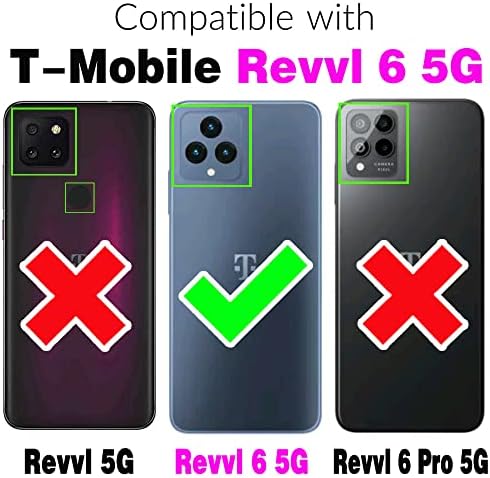 Kompatibilis a T-Mobile Revvl 6 5G Tárca 2022 Esetben Edzett Üveg kijelző Védő fólia Flip-Kártya-tartó Állvány mobiltelefon