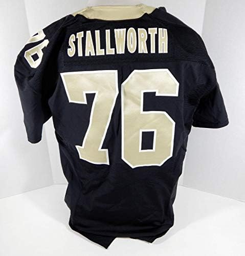 2012 New Orleans Saints Taylor Stallworth 76 Játék Kibocsátott Fekete Jersey NOS0136 - Aláíratlan NFL Játék Használt Mezek