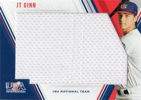JT Ginn játékos kopott jersey-i javítás baseball kártya (New York Mets, a Team USA) 2018 Panini Stars & Stripes Újonc 36
