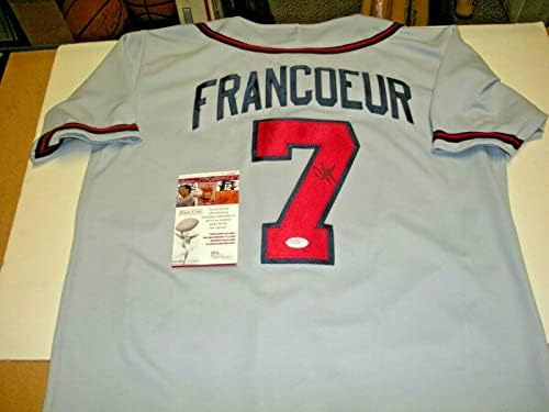 Jeff Francoeur Atlanta Braves Utolsó 1 Társasággal/coa Aláírt Hivatalos Fenséges Jersey - Dedikált MLB Mezek