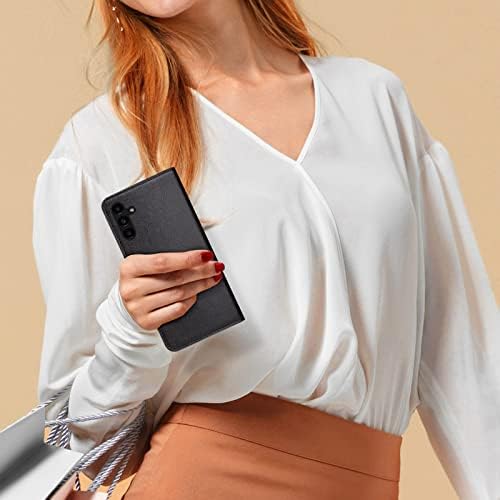 XcaseBar Samsung Galaxy A14-es 5G esetben【RFID-Blokkoló】 Hitelkártya Birtokos,Folio Flip Book PU Bőr Telefon tok Ütésálló