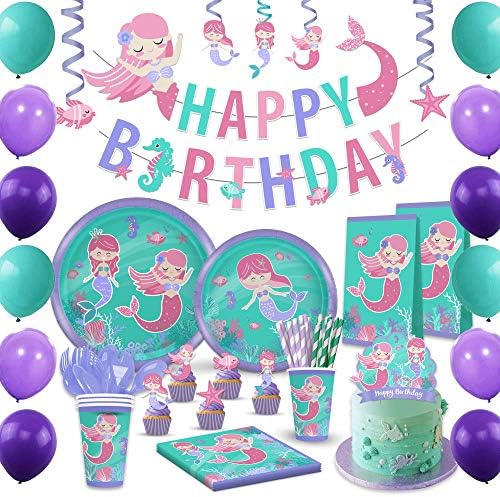 Új Lány Születésnapi Party Kellékek, majd Dekoráció Készlet - Papír Tányérok, Szalvéták, BPA Mentes Csésze, terítő, Boldog