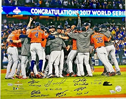 Astros Csapat Alá Írva World Series 16x20 Fotó LE 7/17 Fanatikusok MLB Holo - Dedikált MLB Fotók