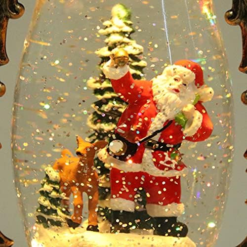 Eldnacele Karácsonyi Hógömb Lámpás Forog a Víz Csillogó Időzítő & Zene, 11 Égő Kavargó Hógömb Lámpás USB-elemes Karácsonyi