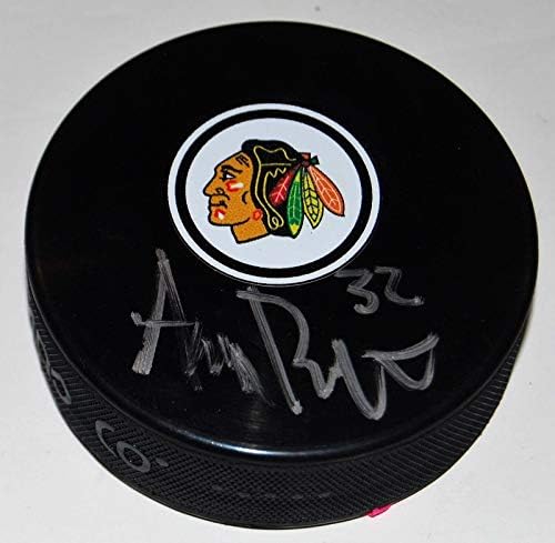 ADAM BOQVIST aláírt (CHICAGO BLACKHAWKS) Szuvenír jégkorong W/COA *NHL-TERVEZET* - Dedikált NHL Korong