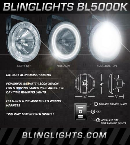 BL5000K Fehér Halo-Ködlámpa Vezetés Lámpák, Angel Eye Kerek 4 Átmérőjű Készlet