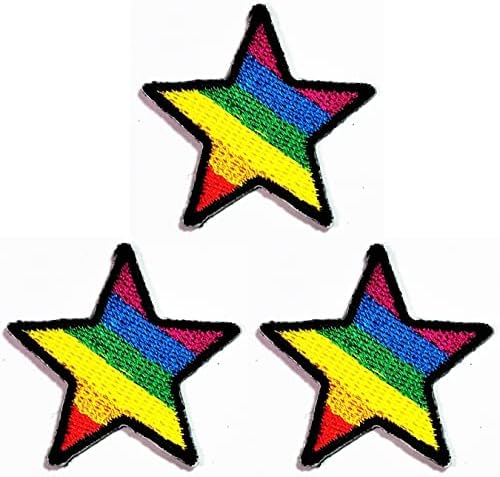 Kleenplus 3pcs. Mini Rajzfilm Javítás Rainbow Star Hímzett Applied Kézműves Kézzel készített Baba Gyerek Lány Női Ruhák DIY