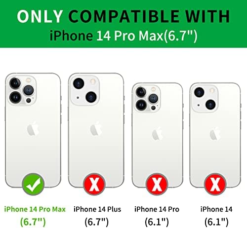Skycase Pénztárca tok Tervezett iPhone 14 Pro Max 6.7, Támogatás [Magsafe Töltő] 2 az 1-ben Mágneses Levehető Flip Tok Pénztárca