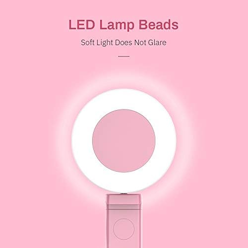 LEPSJGC 4 az 1-ben Önarckép Stick LED Gyűrű Fény Kihúzható Kézi Monopod Élő Állvány Okostelefon