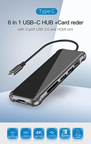 6in1 USB-C HUB +Kártya rdeer 4k 3.0 MacBook pro Terjeszkedés USB Adapter hdmi Port hub Dokkoló Állomás, USB MacBook pro Kiegészítők,
