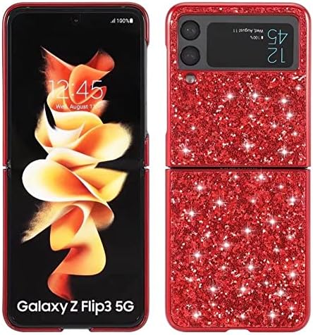 Tok Galaxy Z Flip 3 5G,Galaxy Z Flip 3 5G az Esetben,Csillogó Csillogó Luxus Fény Karcsú Ütésálló Védő Bling Gyémánt a Lányok,