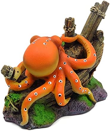 RunXF Kis Akvárium Dekoráció Aranyos Octopuse Tervezés, akvárium Dísz Hajótörés Tereprendezés Mini Kis 5 10 Liter Hal, Teknős