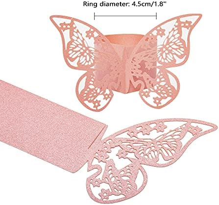 HQLESHUI 100 Db Szalvéta Gyűrű, 3D Pillangó Papír Szalvéta Gyűrű a terítékeket, Esküvői Fogadások, Vacsora, illetve hétvégi