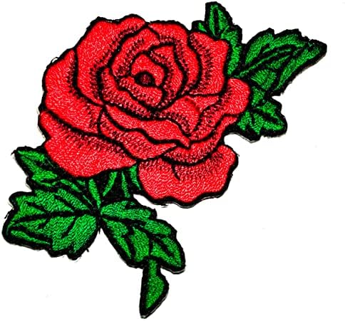 Kleenplus 2db. Gyönyörű Virágok, Virágos Vörös Rózsa Vas a Foltok Tevékenységek Hímzett Logó Öltözteti Farmer Kabát Sapka