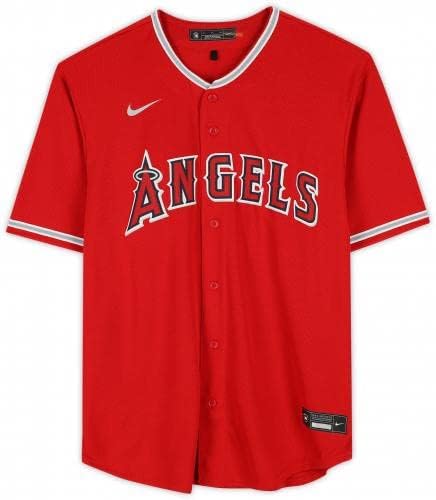 Shohei Ohtani Los Angeles az Angyalok Dedikált Piros Nike Replika Jersey - Dedikált MLB Mezek