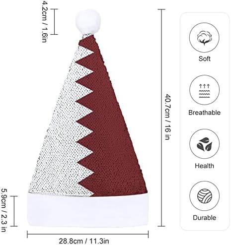 Katar Zászló Flitterekkel Karácsonyi Kalap Mikulás Karácsony a Kalapot a Felnőttek Merry Xmas Party Jelmez Bennie Sapka
