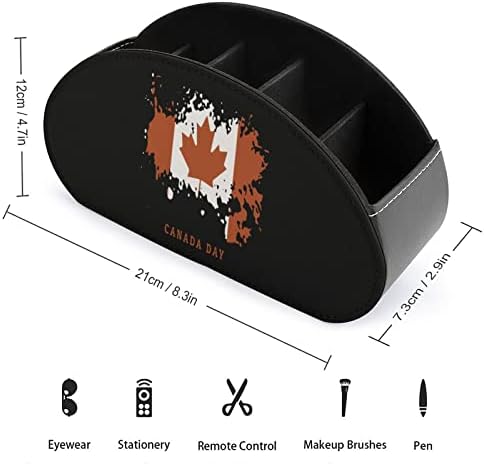 Kanada Nap Bőr Távirányító tartó, Vicces Caddy Tároló Doboz Asztali Szervező 5 Rekesz TV-készülék Blu-Ray Iroda