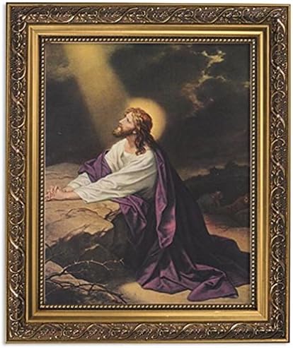 Gerffert Gyűjtemény Krisztus a Gecsemáné Kertben, Keretes Portré Nyomtatás, 13 Hüvelykes (Díszes Arany Hangon Befejezni Keret)