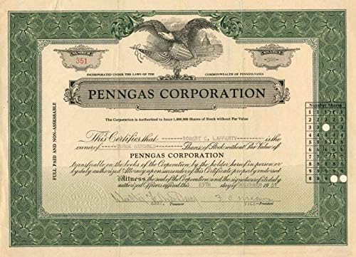 Penngas Corporation - Raktáron Bizonyítvány