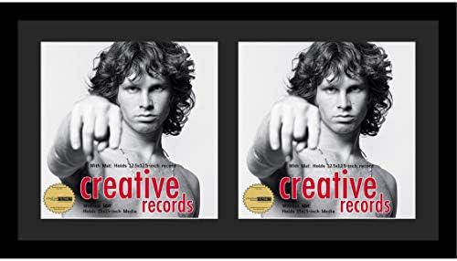 Kreatív Képkeretek 16x30-es Dupla Rekord Borító Keret, Fekete Lábtörlő Megjeleníti 2 Egyéni lemezborítókon (Pack 4)