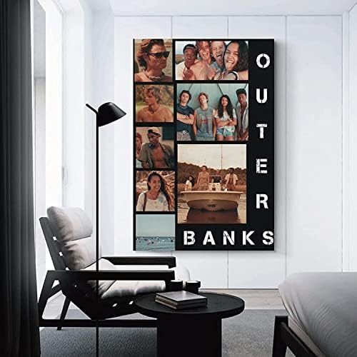 ANARONA Külső Bankok Poszter, OBX, Kollázs, Vászon Poszter keret nélküli Wall Art Kollégiumi Szoba Decor Esztétikai Nyomtatás
