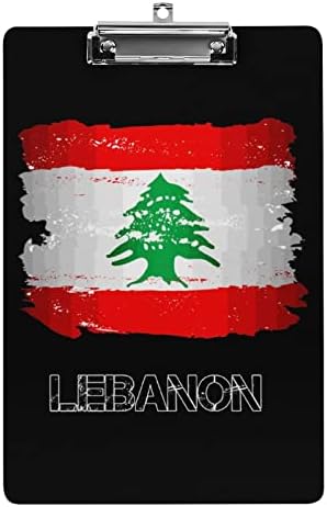Zászló Libanon Akril Vágólapra Hordozható Klip Táblák, Alacsony Profil, Fém Klip Testület a Home Office