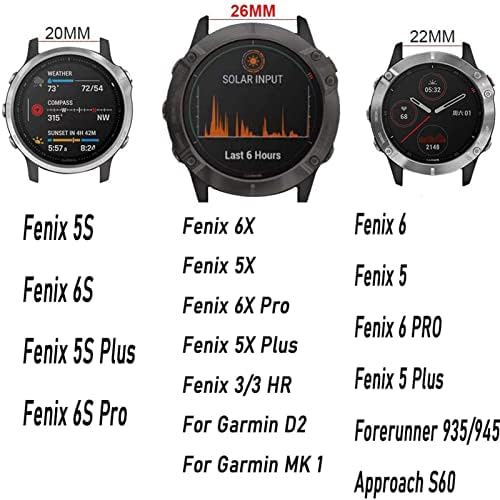 XNWKF 26 22MM Watchband Pántok A Garmin Fenix 5 5X Plusz 3 3 HR 6X 6 6 S60 MK1 Nézni gyorskioldó Szilikon Easyfit Csukló