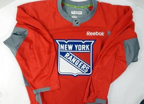 A New York Rangers Játék Használt Piros Gyakorlat Jersey Reebok NHL 58 DP29941 - Játék Használt NHL-Mezek