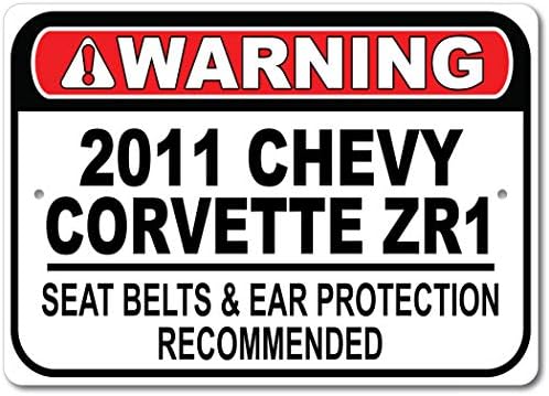 2011 11 Chevy Corvette ZR1-es biztonsági Öv Ajánlott Gyors Autó Alá, Fém Garázs Tábla, Fali Dekor, GM Autó Jel - 10x14 cm