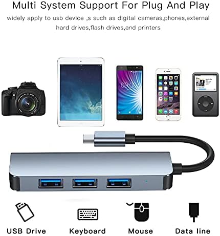 USB-C Hub 4 Port Típus 3,0 nagysebességű Adapter Kompatibilis Laptop, Mobil, Telefon, MacBook Pro, XPS Ipad Pro 2018 Chromebook