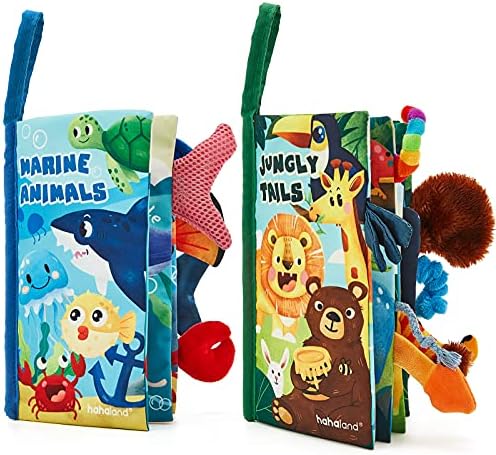 Baba Könyvek 0-6 Hónapig - 2DB Baby Játékok, 6, 12 Hónap Touch Érzem, Első Ruhával Ránc Puha Könyvek Csecsemő Játékok 0-3