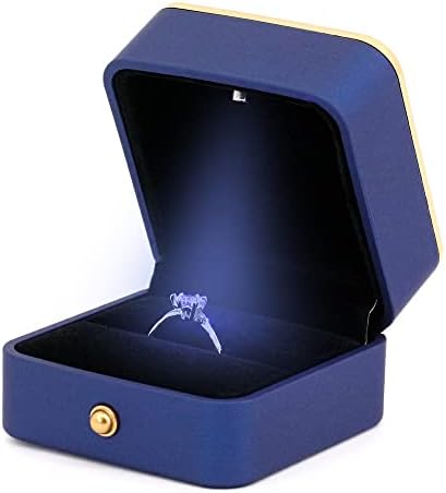 Naimo Tér Gyűrű Doboz LED-es Luxus Bársony Fülbevaló Gyűrű Kijelző Birtokos Esetben Szervező Ékszerek, Ajándék Doboz, Javaslatát,