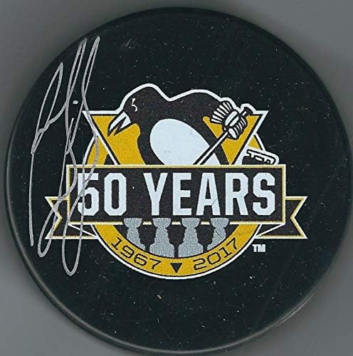 Dedikált RON FRANCIS Pittsburgh Penguins 50 éves Jégkorong SZÖVETSÉG - Dedikált NHL Korong