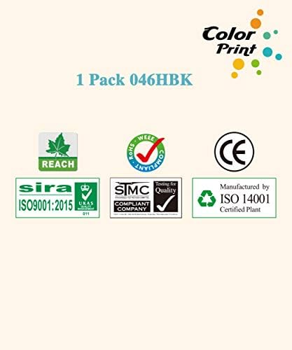 ColorPrint 1 Csomag Kompatibilis Patron 046H Nagy kapacitású Fekete Festékkazetta Csere Canon 046 CRG-046H 046BK CRG046 Munka