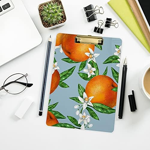 Narancs Gyümölcsök, Levelek, Virágok, Műanyag Vágólap 9x12.5Akril Papírok Alacsony Profilú Klip A4 Letter Méretű, nagy teherbírású