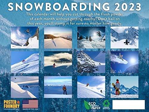 Snowboard Naptári 2023 Havi Falra Naptárak Snowboard Ajándékok Extrém Sport Téli Sport a Hó Nagy Tervező 24 Hónap - Teljes