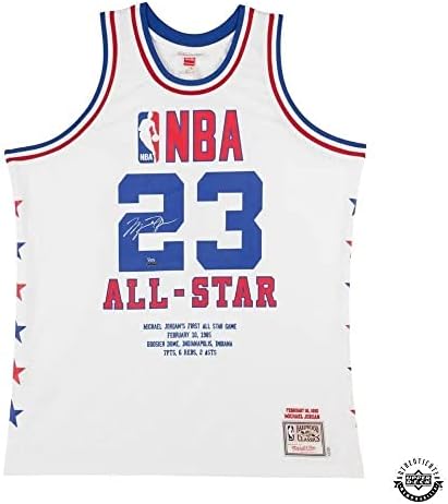 Michael Jordan Dedikált & Hímzett 1985 NBA All-Star Game Hiteles Mitchell & Ness Jersey - Felső szint - Dedikált NBA Mezek