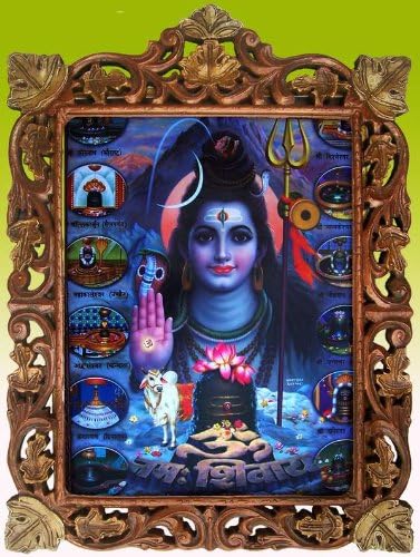 Kézműves Bolt Shiva isten Adott Áldást, Posztert, Festményt, a Fa Kézműves Keret